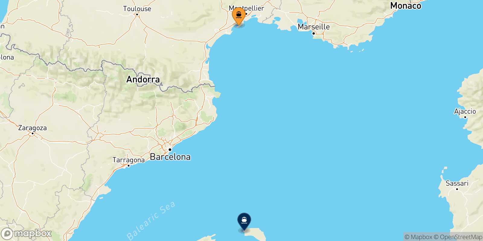 Mapa de la ruta Sete Ciudadela (Menorca)