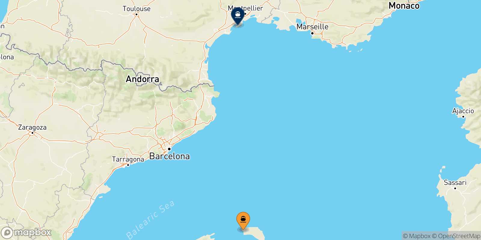 Mapa de la ruta Ciudadela (Menorca) Sete