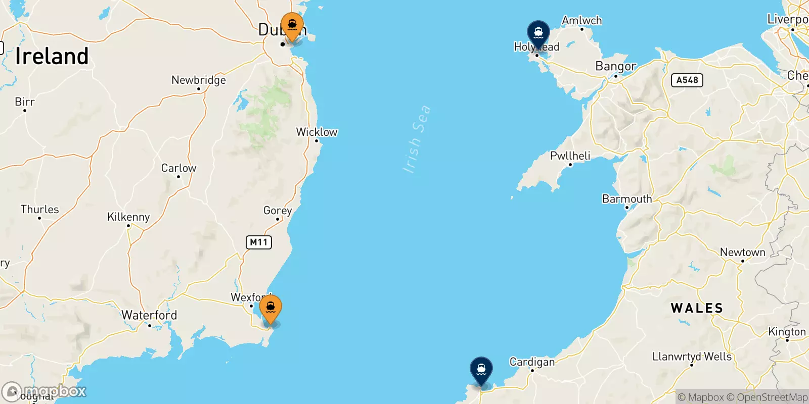 Ferries de Irlanda a Reino Unido