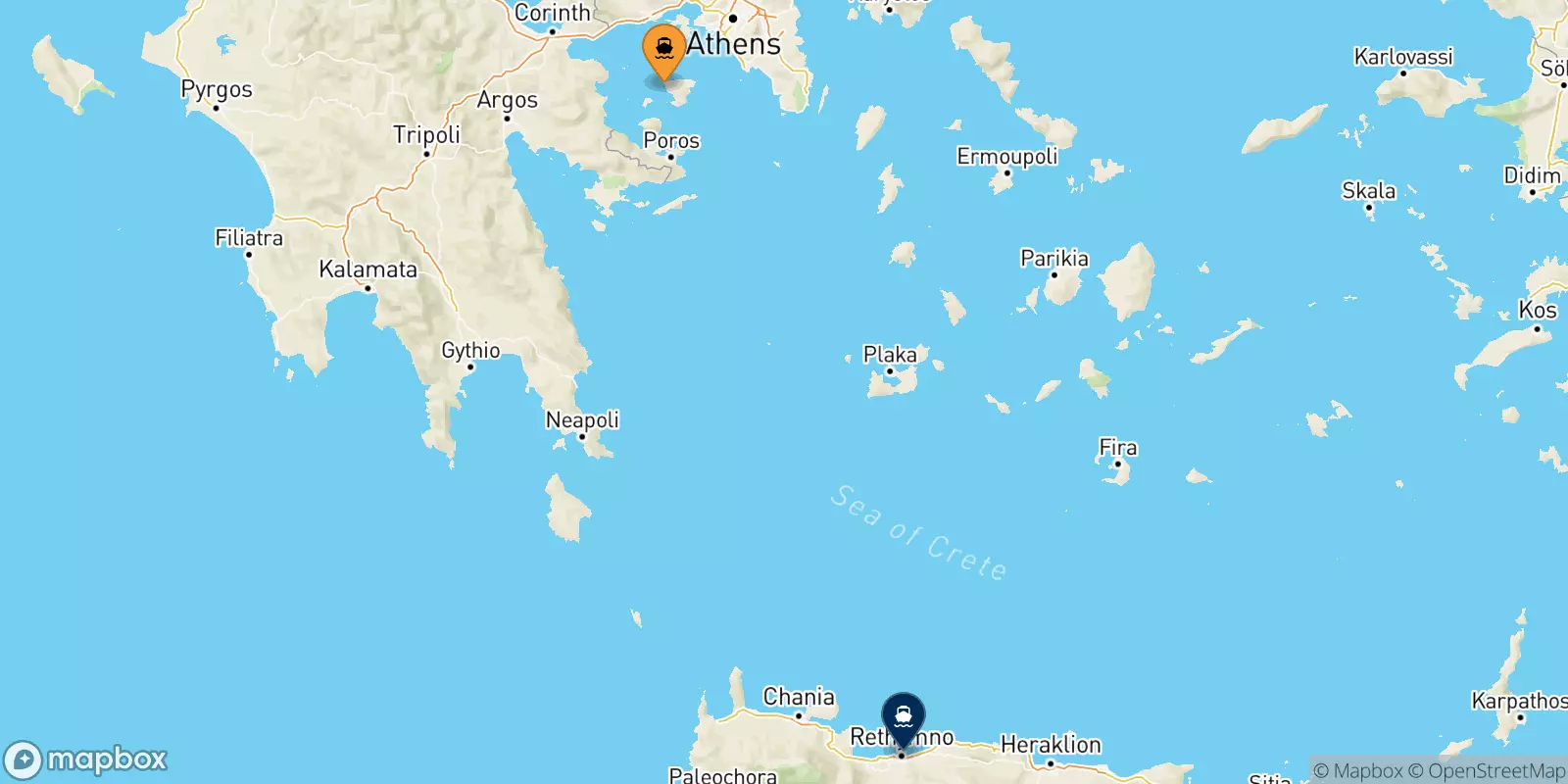 Ferries de Aegina a Myli (Agistri)