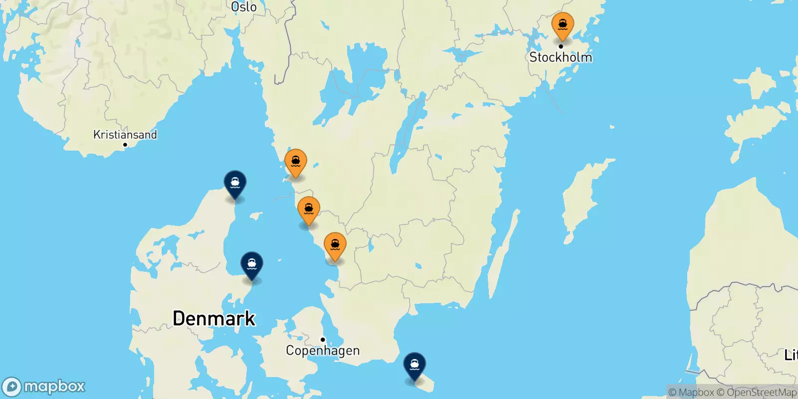 Ferries de Suecia a Dinamarca