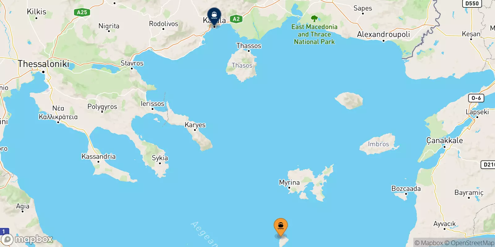 Ferries de Agios Efstratios a Kavala