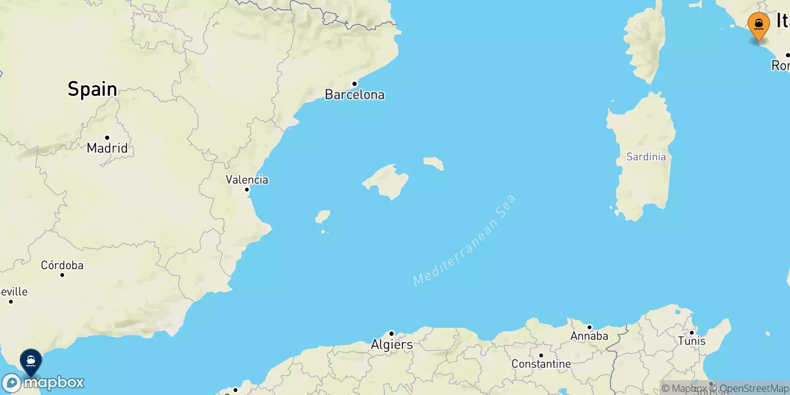 Ferries de Civitavecchia a Marruecos