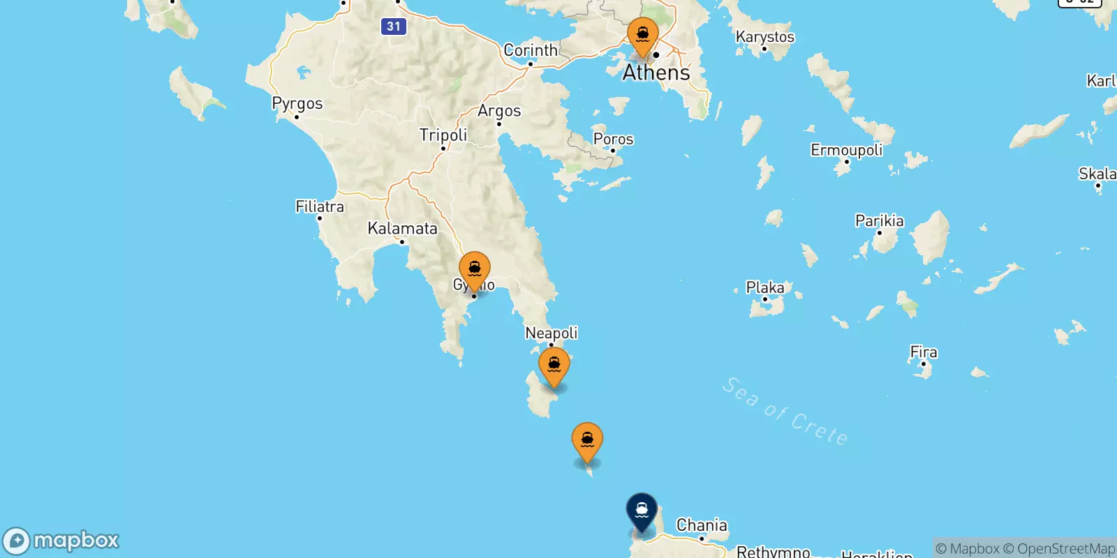 Ferries de Grecia a Kissamos