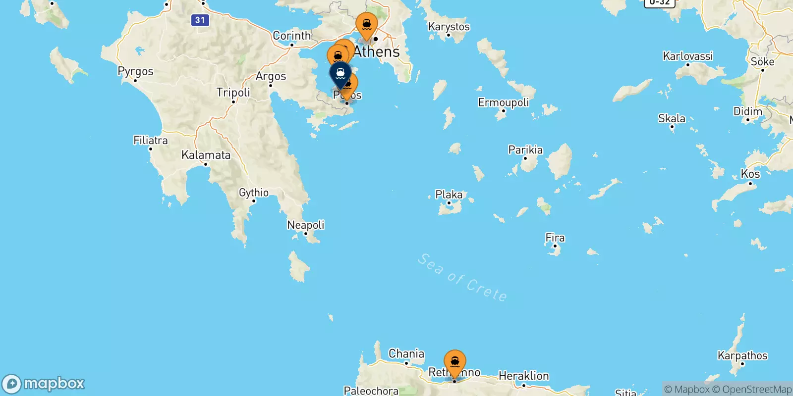 Ferries de Grecia a Methana