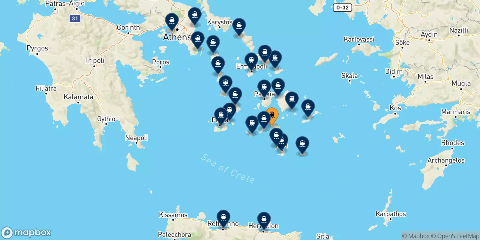 Ferries de Ios a Grecia