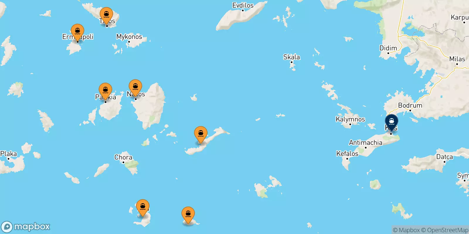 Ferries de Las Cicladas a Kos