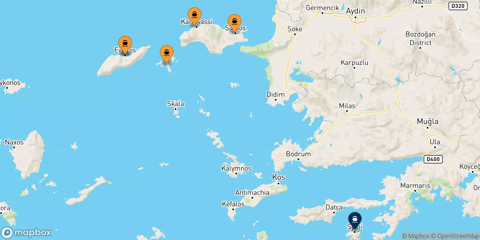 Ferries de Islas Del Egeo a Symi