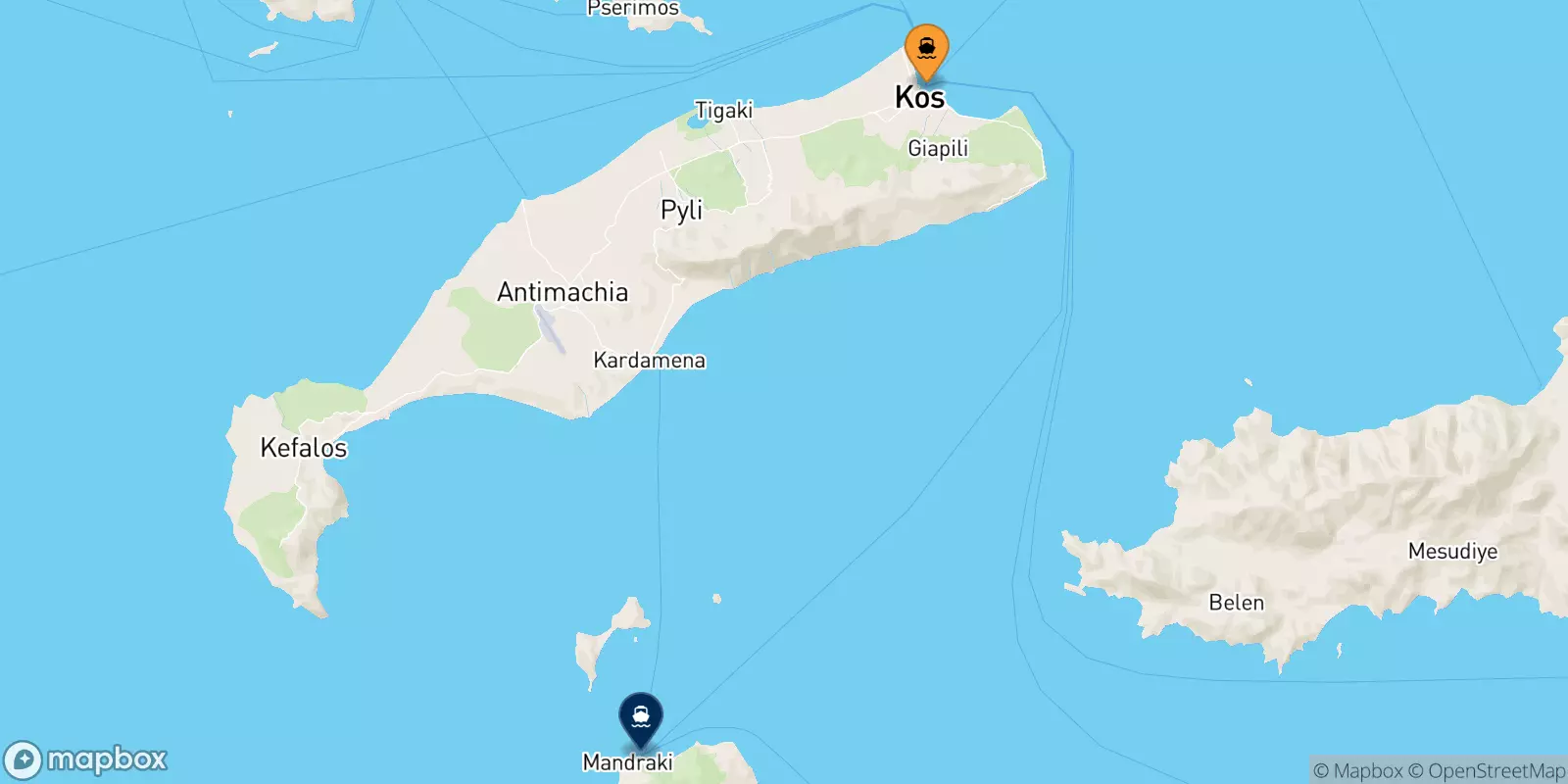 Ferries de Kos a Nisyros