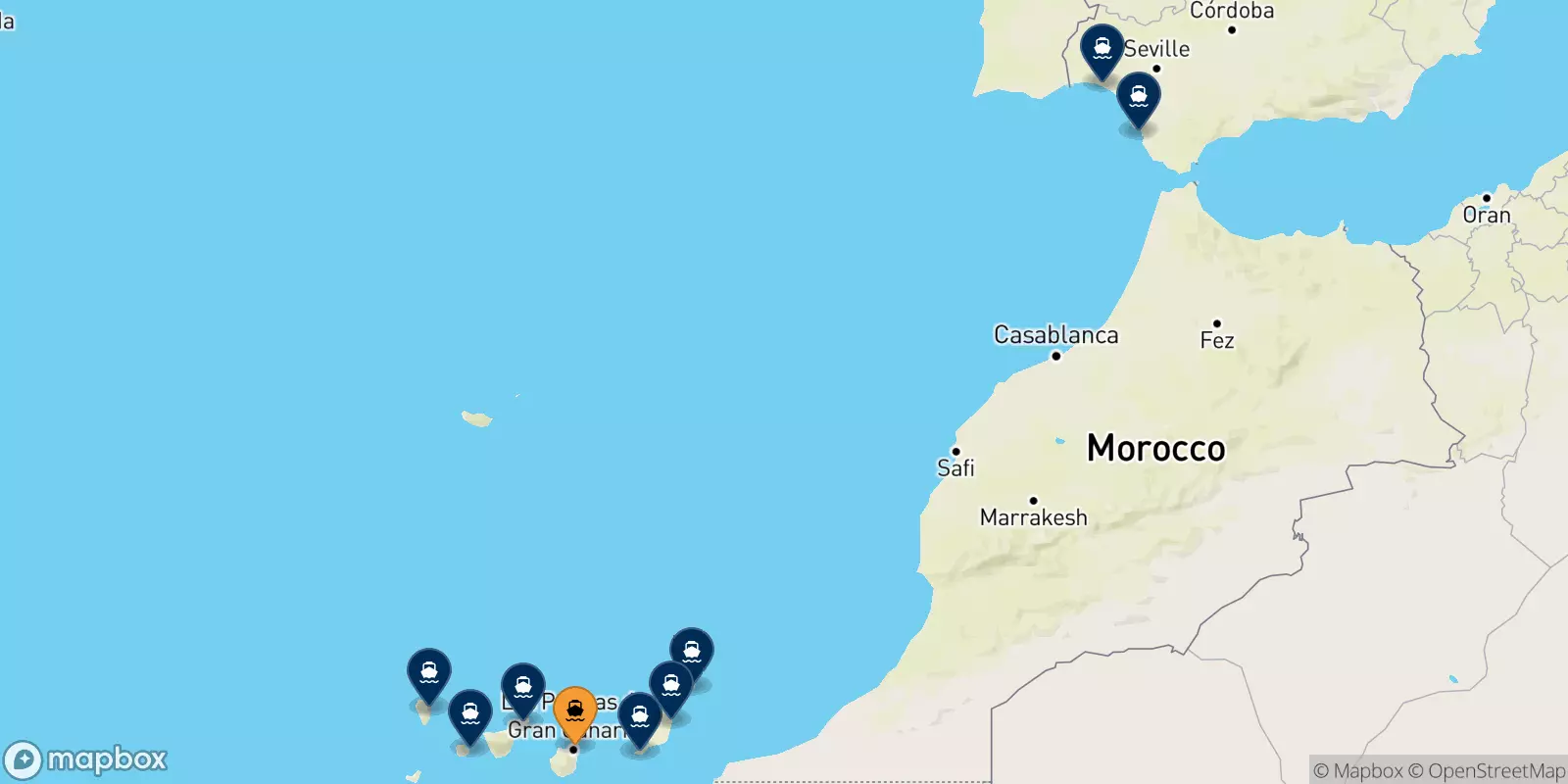 Ferries de Las Palmas De Gran Canaria a España