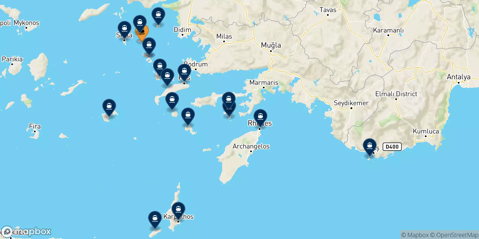 Ferries de Lipsi a Dodecaneso