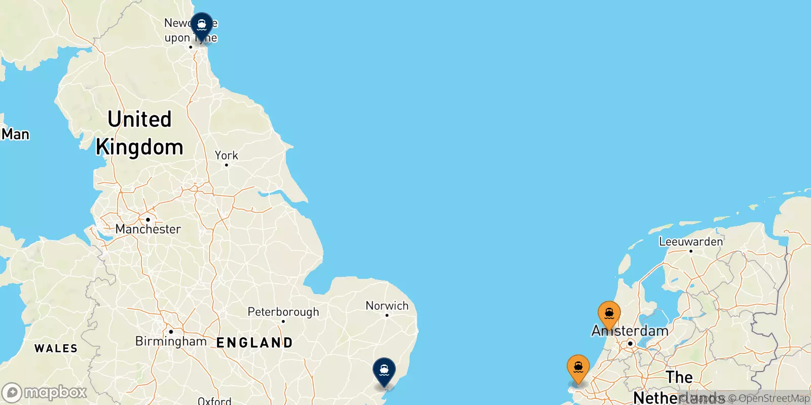 Ferries de Países Bajos a Inglaterra