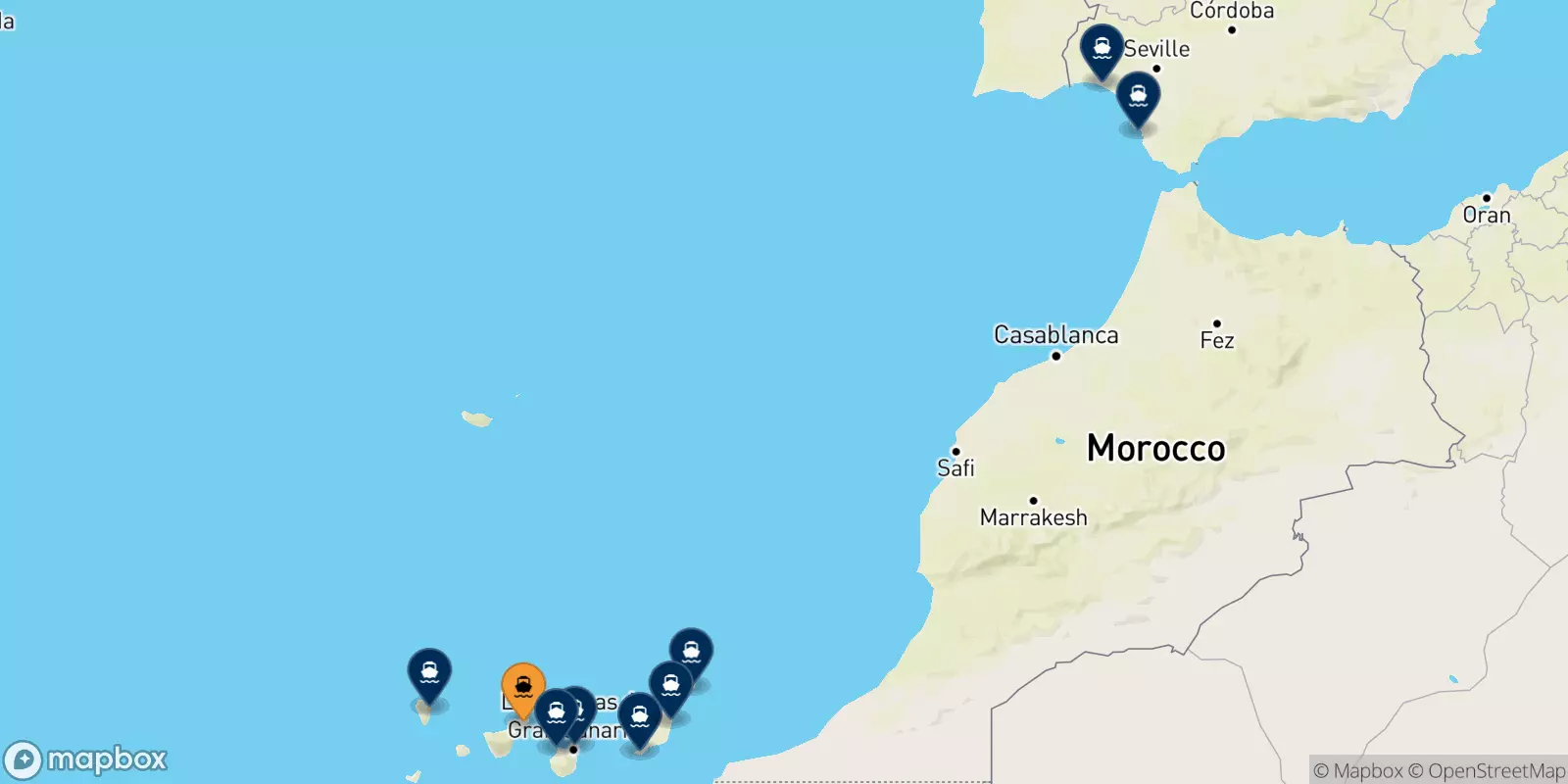 Ferries de Santa Cruz De Tenerife a España