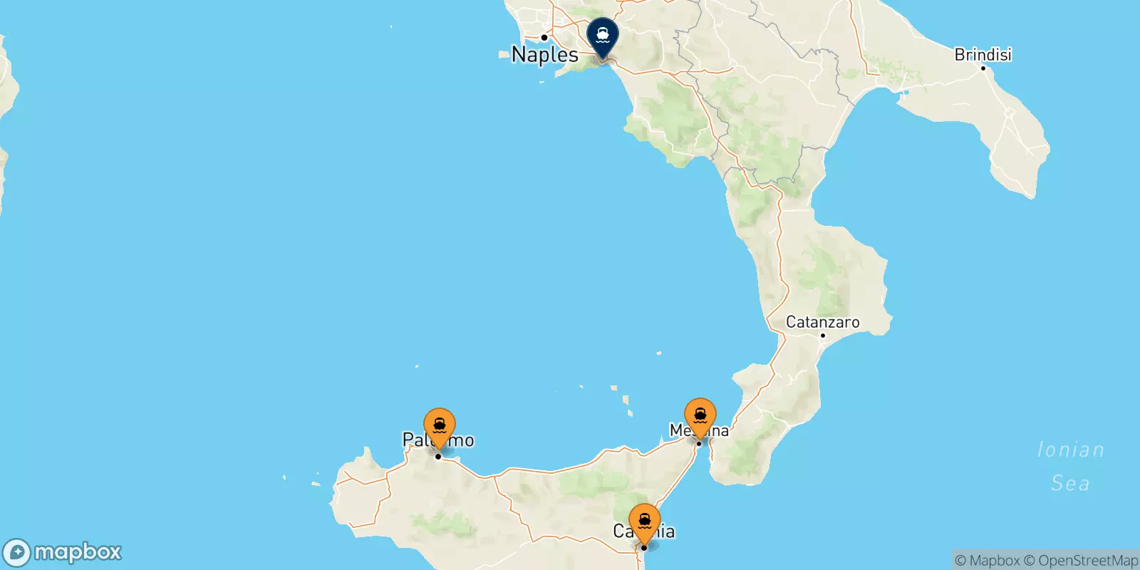 Ferries de Sicilia a Salerno