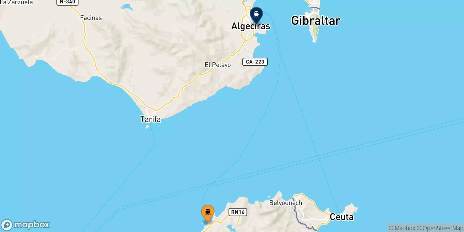 Ferries de Tánger Med a Algeciras