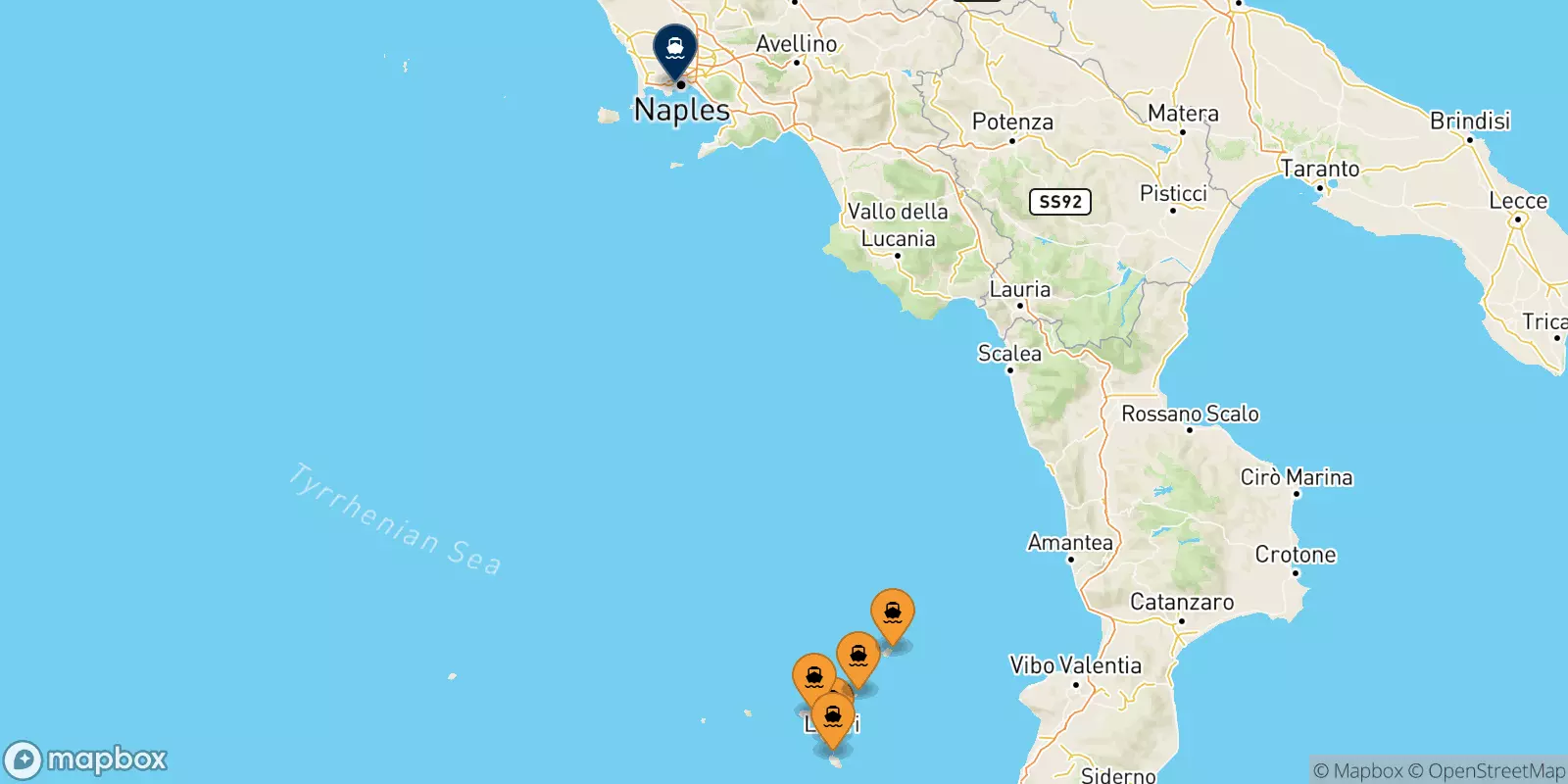 Ferries de Italia a Nápoles Mergellina