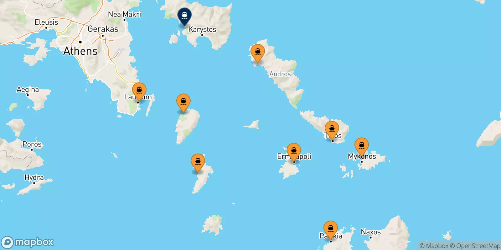 Ferries de Grecia a Karystos