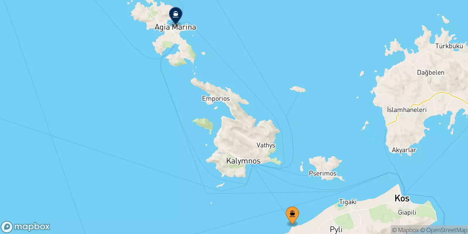 Ferries de Mastihari (Kos) a Agia Marina (Leros)