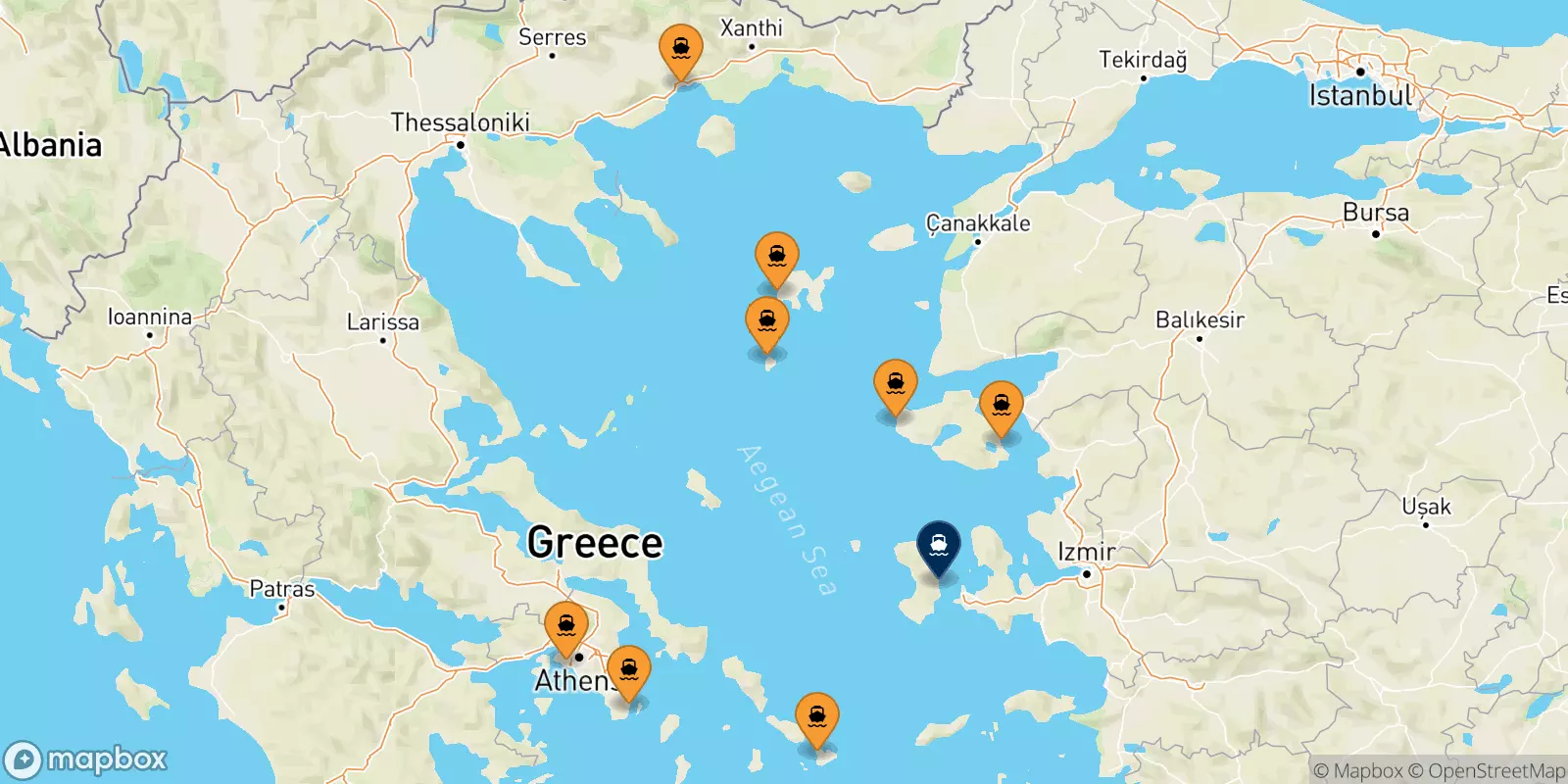 Ferries de Grecia a Mesta Chios