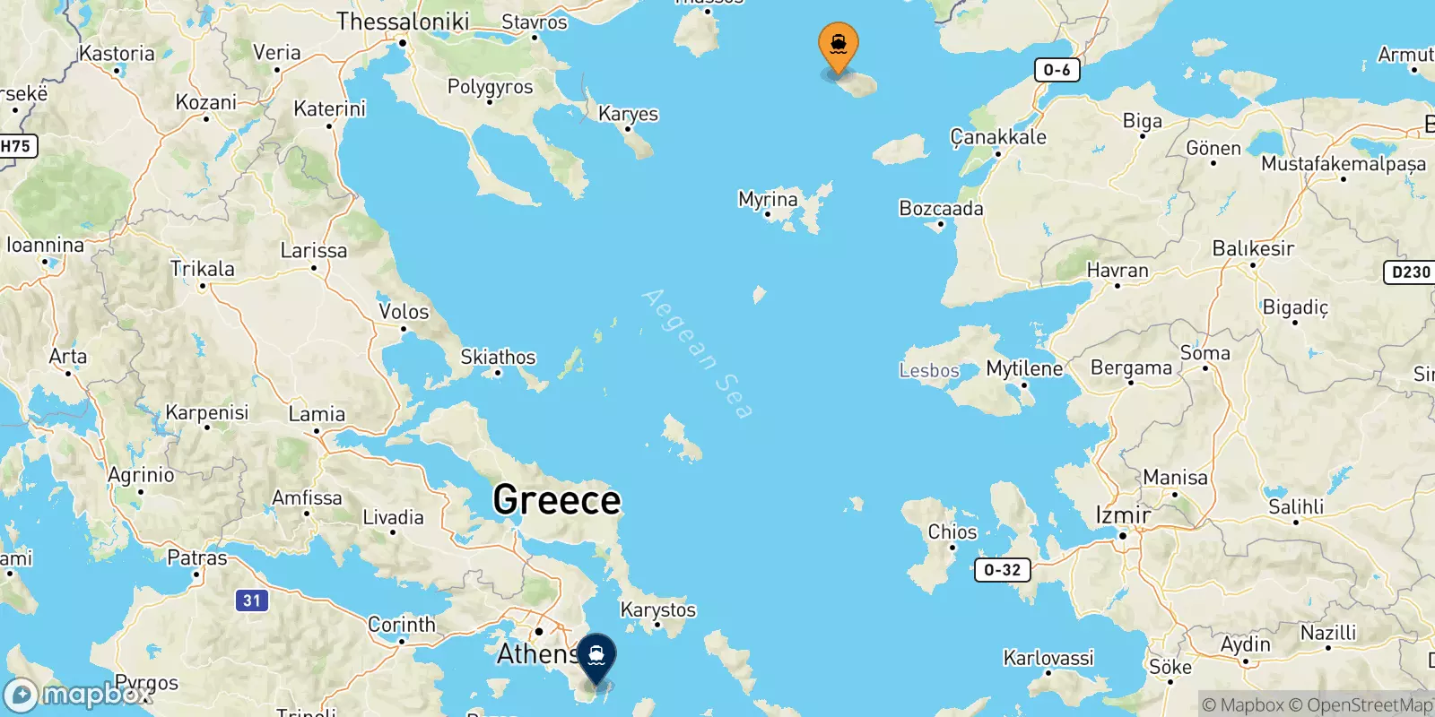 Ferries de Samothraki a Lavrio