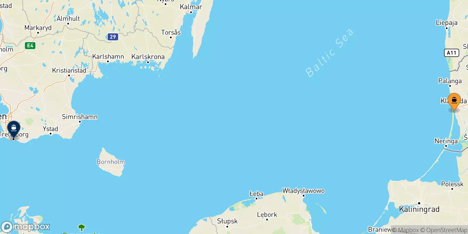 Ferries de Lituania a Trelleborg